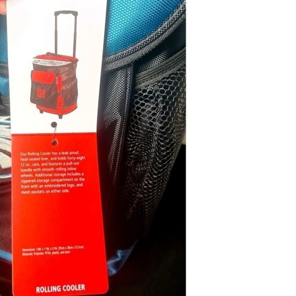 NFL ~ Rolling Cooler Bag ~ Green/Black ~ Insulated/Leak Proof/48 Can‎ Capacity - Picture 7 of 9